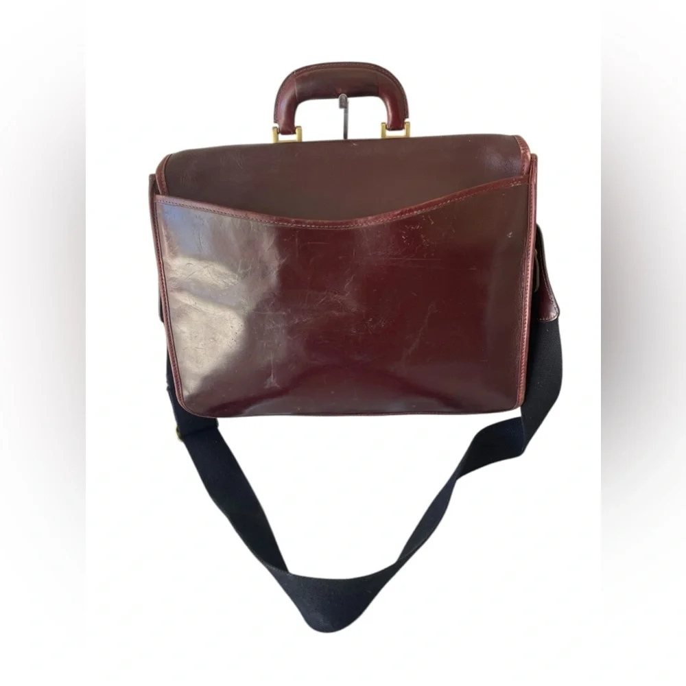 Mulholland Brothers Messenger Bag Satchel Briefcase Brown Leather